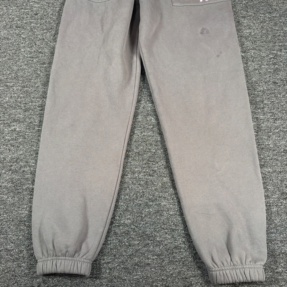 White Fox Sweatpants Womens Size S Grey Vol.3 Logo Joggers Pockets Fleece - Picture 6 of 10